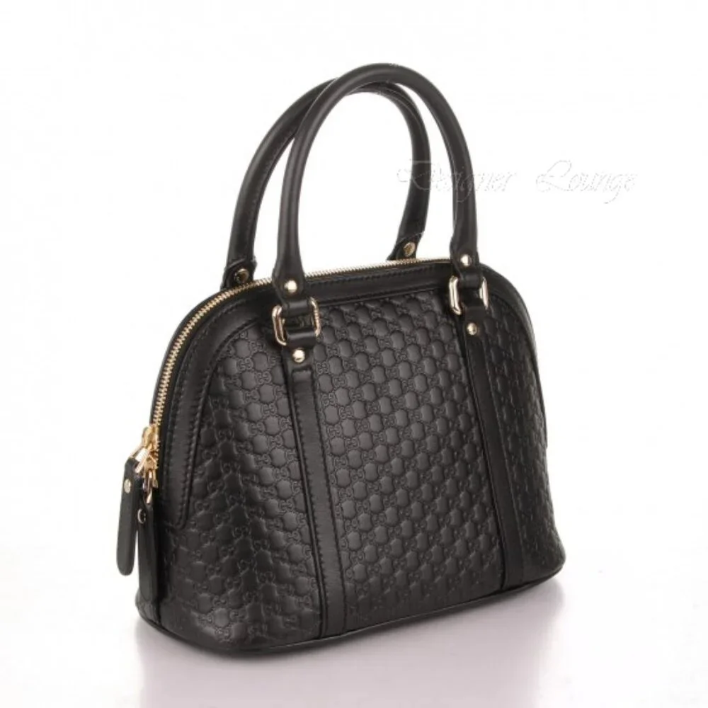 NEW GUCCI MicroGuccissima GG Crossbody Black Leather Dome Bag Small $1,950